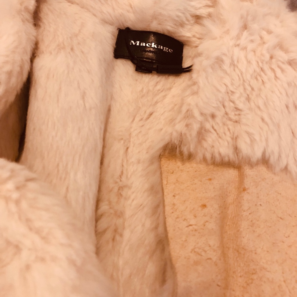 NWOT mackage fur lined suede patchwork jacket sz s